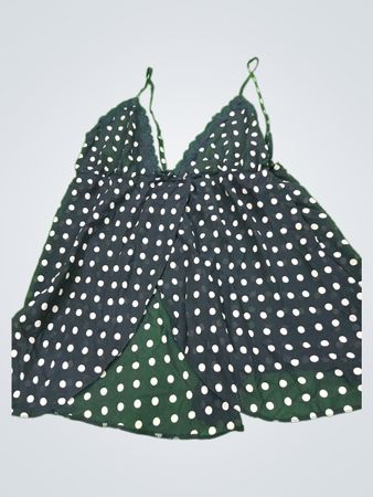 Unbranded Black Polka Dot Lace Cami Top