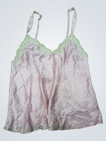 Pink Satin Lace Cami Top
