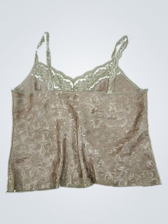 Silk Camisole with Lace Trim