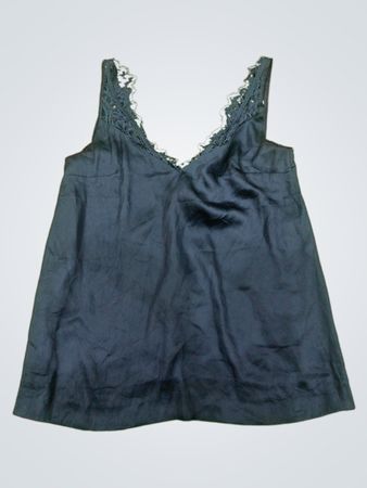 Blue Camisole with Lace Trim
