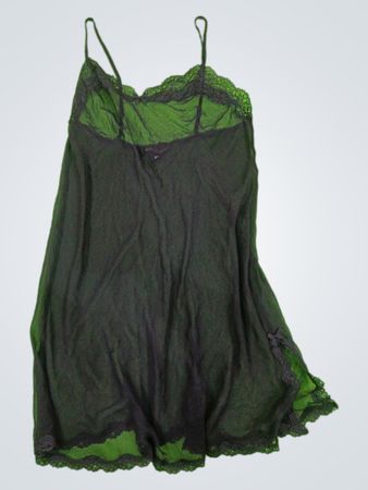 Black Sheer Nightgown with Lace Trim