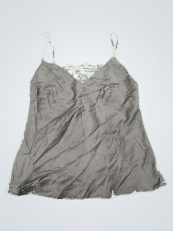 Gray Camisole with Lace Trim