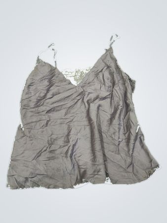 Gray Satin Lace Camisole Top