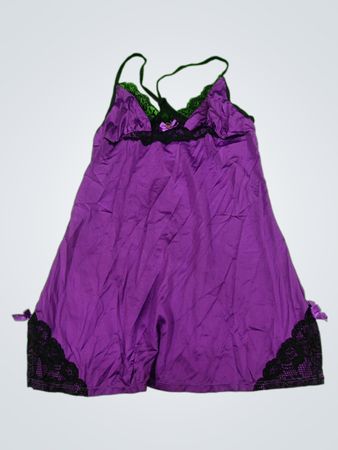 Purple Chemise with Black Lace