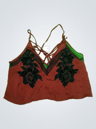 Brown Lace Trim Camisole
