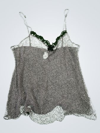 Women's Gray Camisole with Black Lace Trim