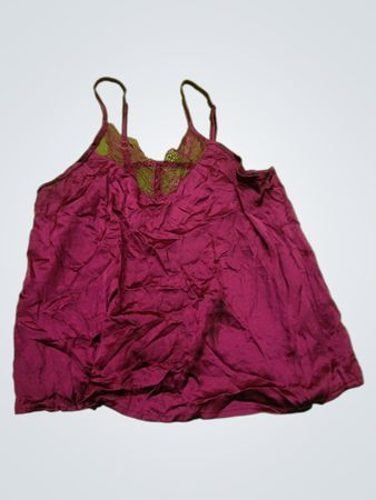 Purple Silk Camisole with Lace Trim