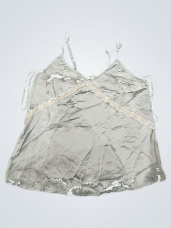 Unbranded Gray Lace-Trim Cami Top