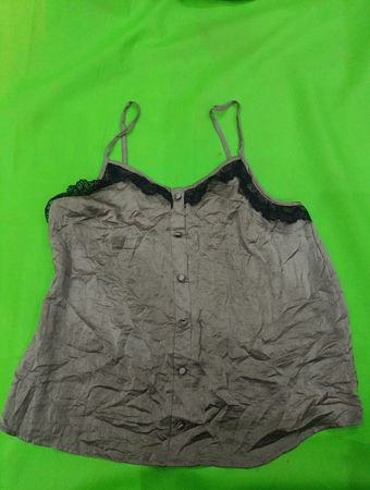 Unbranded Grey Lace Trim Cami Top