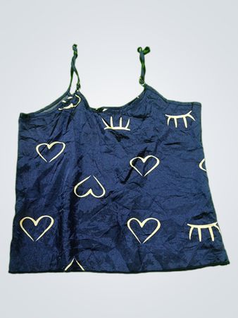 Blue Heart Pattern Tank Top