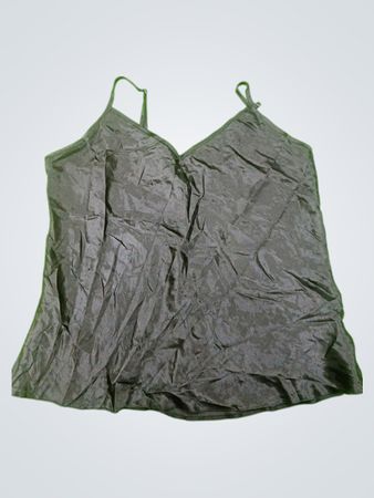 Black Satin V-Neck Cami Top