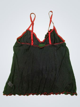 Black Camisole with Red Trim