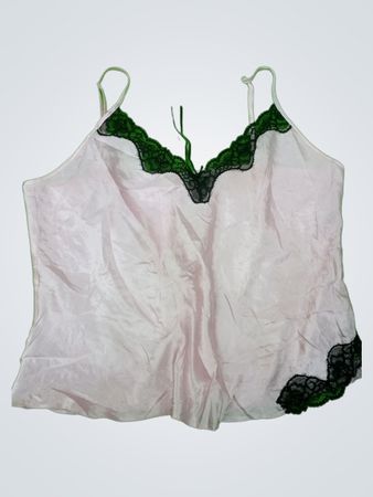 White Camisole with Black Lace Trim