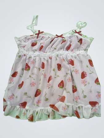ROMWE Strawberry Print Sleeveless Mini Dress