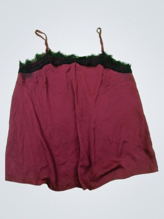Red Camisole with Black Lace Trim