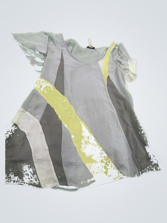 Gray and Yellow Striped Dress
