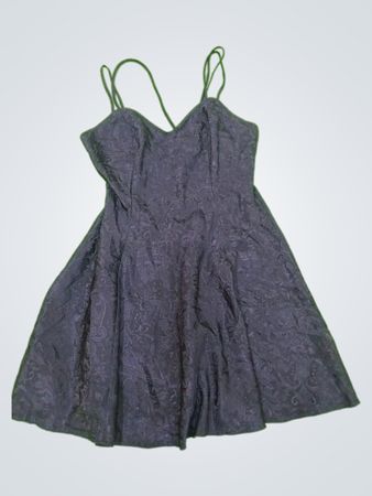 Unbranded Navy Embroidered Spaghetti Strap Mini Dress