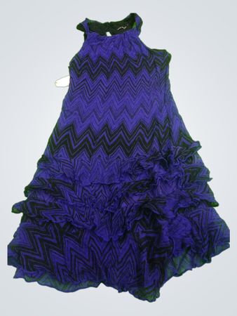 Purple and Black Ruffled Dress