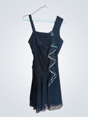 Black Evening Dress with Rhinestone Details