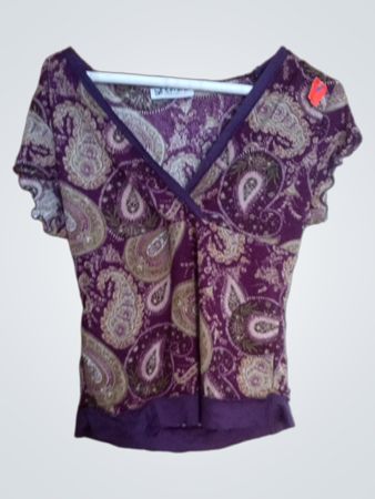 Self Esteem Purple Paisley Top
