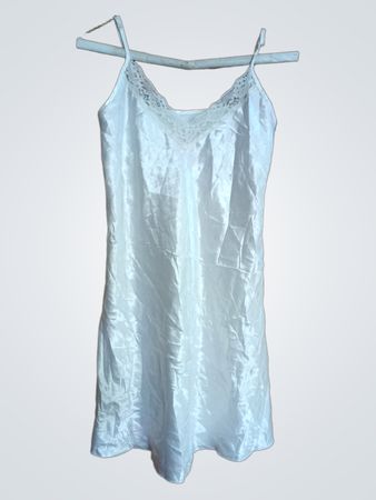 White Lace-Trimmed Slip Dress