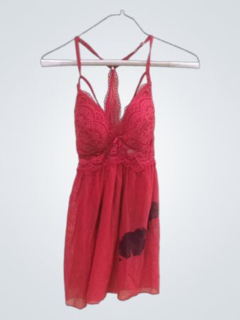 Red Lace Trim Chemise