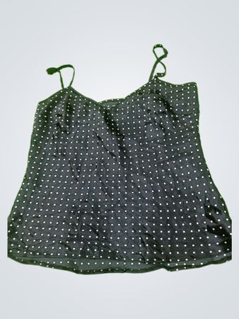 Black Polka Dot Satin Cami Top