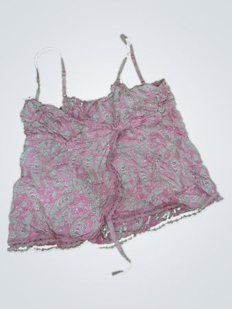 Pink Floral Silk Camisole