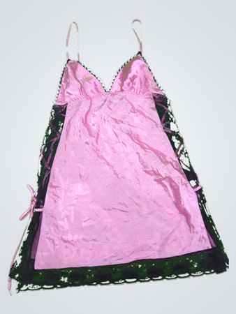 Pink Nightgown with Black Mesh