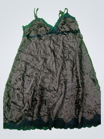 Gray Nightgown with Blue Lace