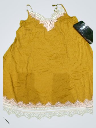Yellow Lace Trim Dress