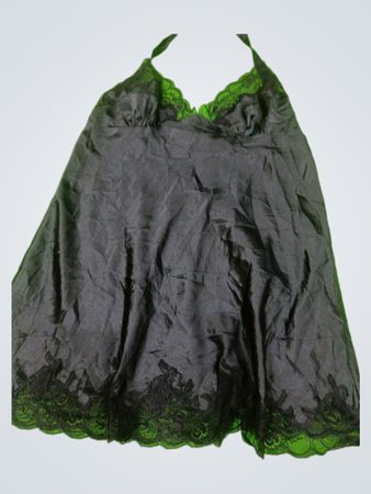 La Senza Black Lace Trim Satin Slip Dress