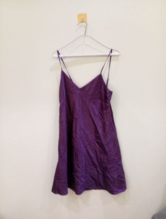 Georges Purple Satin Slip Dress