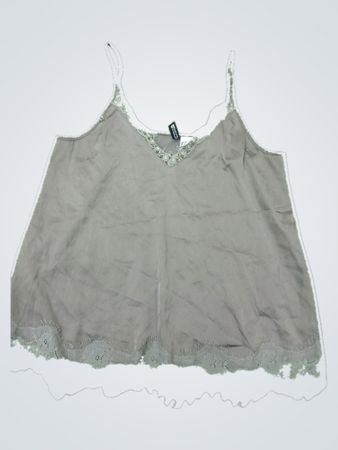 Gray Lace-Trimmed Camisole