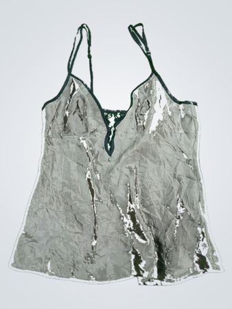 Gray Camisole with Black Lace Detail