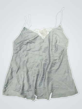 Secret Possessions Grey Lace Trim Cami Top