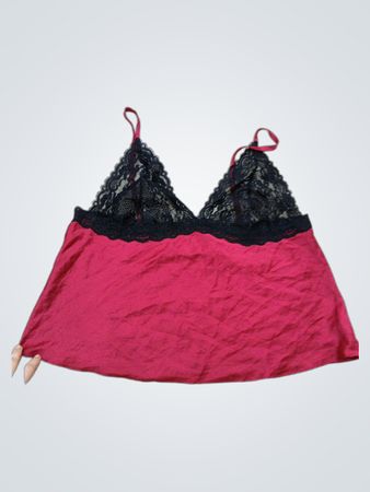 Women's Red Lace Trim Camisole