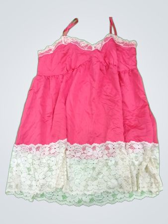 Pink Lace Trim Dress