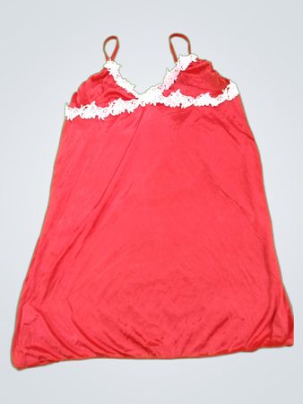 Red Lace Trim Slip Dress