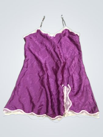Purple Nightgown with White Trim