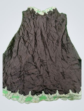 Brown Lace Trim Dress