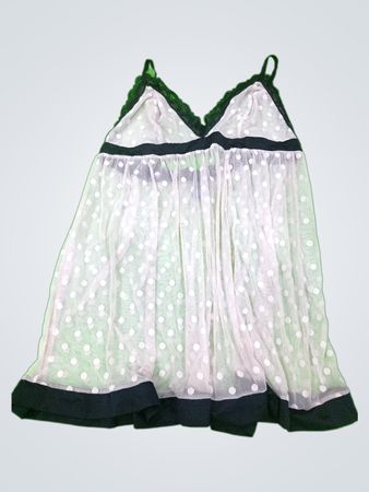 Women's White Polka Dot Chemise