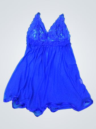Blue Lace Trim Chemise