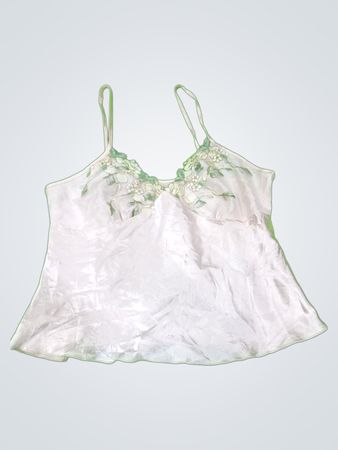 White Camisole with Floral Embroidery