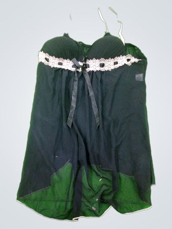Black Chemise with White Lace