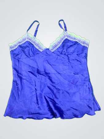 Blue Camisole with Lace Trim