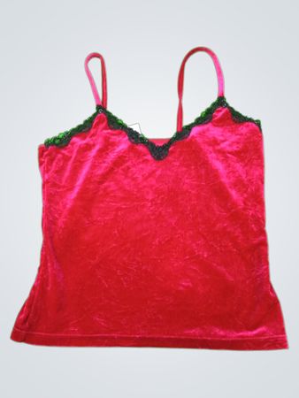 H&M Red Velvet Lace Cami Top