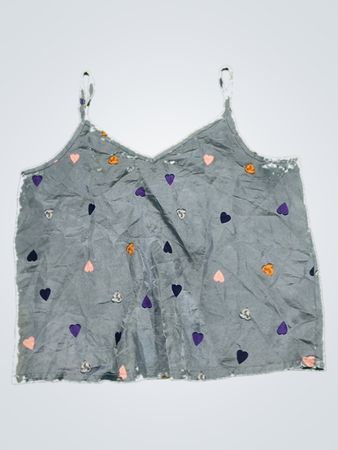 Unbranded Heart Print Satin Cami Top