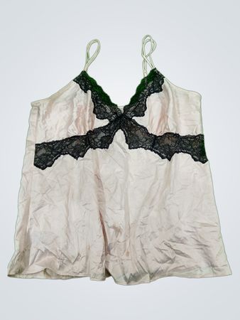 White Camisole with Black Lace