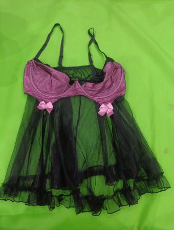Sheer Black and Pink Lingerie Top